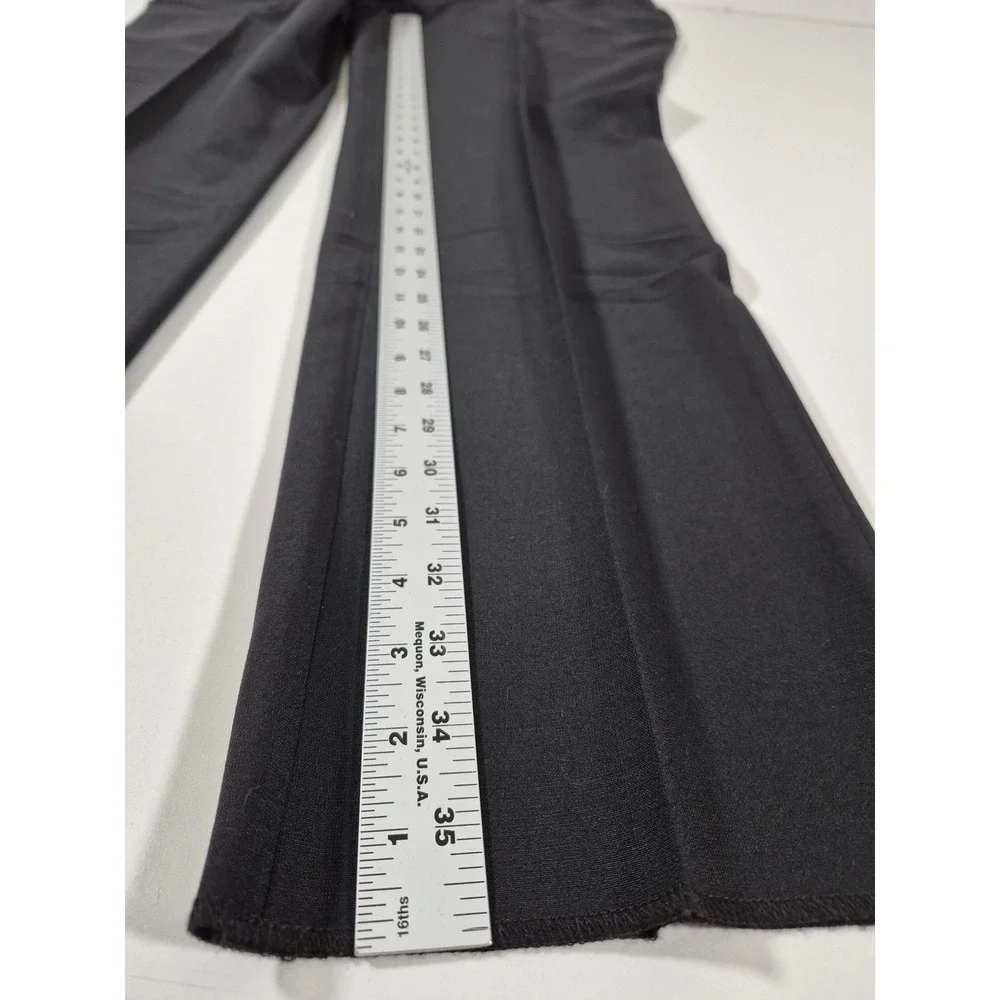 Giles & Jasper Dress Pants Mens 45x36 Black Wool Stretch Flat Front Unhemmed
